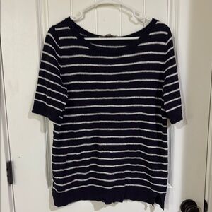 Navy and White Striped Short Sleeve Top